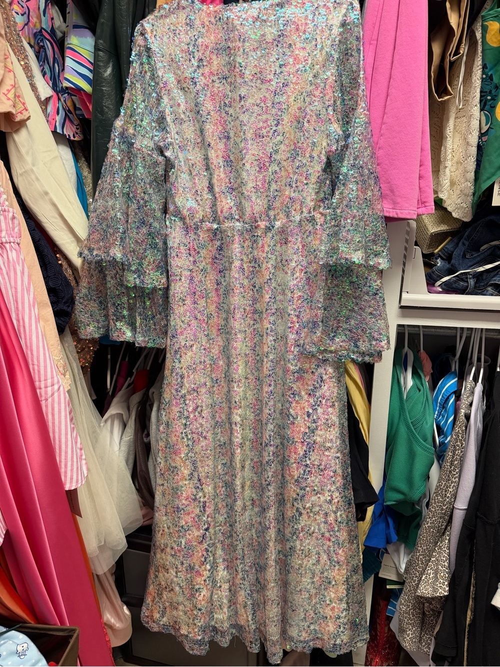 Buddy Love Colette Pastel Sequin Maxi Dress in Pink, Blue & Lavender - Picture 4 of 4
